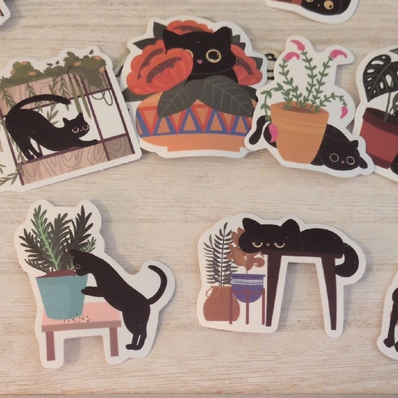 Hallmark Black Cat Plant Stickers - Picture 4 of 11